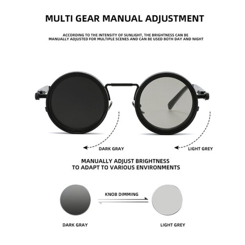 Manual Rotation Adjustment of Light Reduction Filter Adjustable Tint Sunglasses2 2