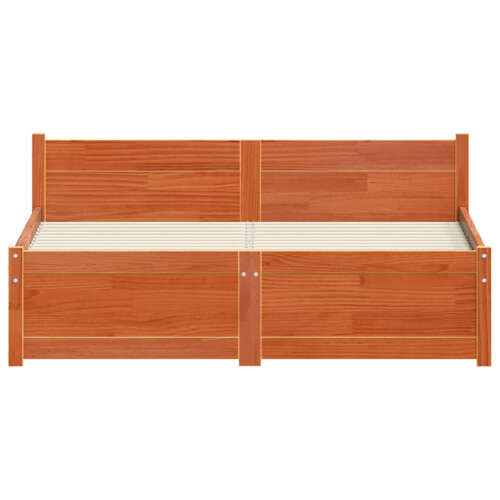 VidaXL vidaXL Bed Frame Wax Brown 195.5 x 125.5 x 51 cm Solid Pine Wood 1