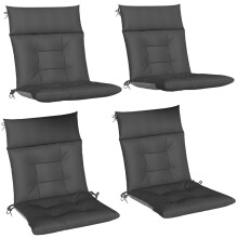 4-teiliges Outdoor-Sitzkissen-Set mit Bändern, wasserabweisende und rutschfeste Unterlagen