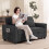 Homcom HOMCOM 2 Seater Sofa Bed, 4-in-1 Convertible Pull Out Sleeper Sofa, Black 2