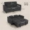 Homcom HOMCOM 2 Seater Sofa Bed, 4-in-1 Convertible Pull Out Sleeper Sofa, Black 3