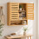 Homcom HOMCOM Wall Mounted Bathroom Cabinet with 2 Louvered Doors, Open Shelf 9
