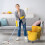 Cleaning Trolley 20L with Mop Press, Sweeping Set and Bucket 3