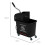 20L Mop Bucket with Wringer, Wheels and Handle, Plastic, Black 4