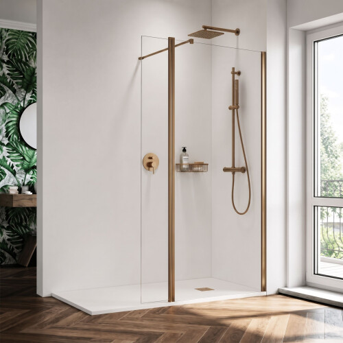 Balterley Balterley 1850mm Brushed Bronze Wetroom Screen 1