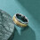 Cubic Zirconia Inlay Rotatable Ring Gold Size 11 3