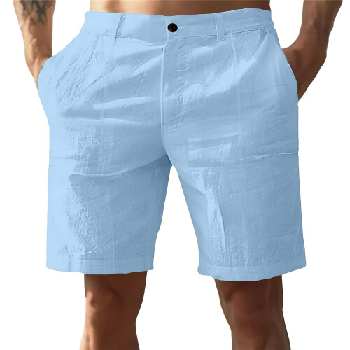Herreshorts med elastisk midje, snøring, blå L