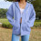 Damen-Hoodie-Jacke, hellblau, Größe S 2