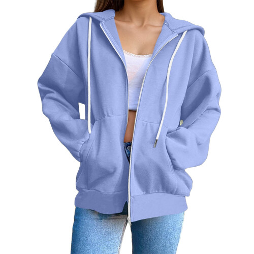 Damen-Hoodie-Jacke, hellblau, Größe S 2