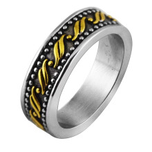 Rustfrit stål vintage punk ring guld 7mm størrelse 11