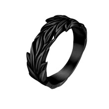 Ring van roestvrij staal met tarwebloemmotief voor mannen en vrouwen, 8 mm