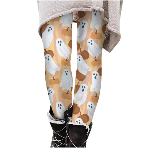 Women's Pumpkin Print Leggings Plus Size Ankle Length 2