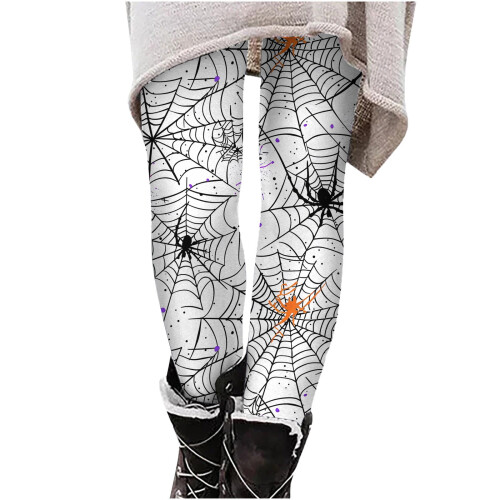 Dameleggings med græskarprint, plus size, ankellange 2