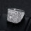 Men's Stainless Steel CZ Ring Silver Size 7 2