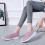 Dames wedge sneakers ademend, elastisch, vetersluiting 4