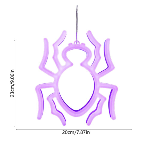 Luminária de parede LED neon com lua e morcego para o Halloween, USB ou bateria. 2