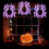 Luminária de parede LED neon com lua e morcego para o Halloween, USB ou bateria. 6