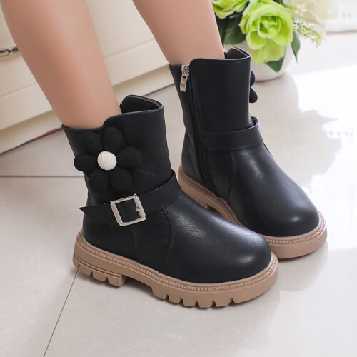 Girls Light-Up Mid-Calf Boots Soft Leather 1 Pair 1