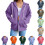Damen-Kapuzenpullover mit Reißverschluss, lässig, Oversize, leicht 1