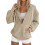 Hettegenser til dame, oversized, beige XL 4