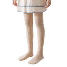 Medias de punto trenzado de algodón para niña con pie, talla 2T
