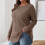 Dame casual tunika sweater løs pasform rund hals pullover 2
