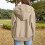 Hettegenser til dame, oversized, beige XL 6