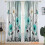 Teal floral window curtains rustic country style 1 pair 1