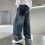 Pigers uniform joggingbukser blå lige ben elastik 10-11 8