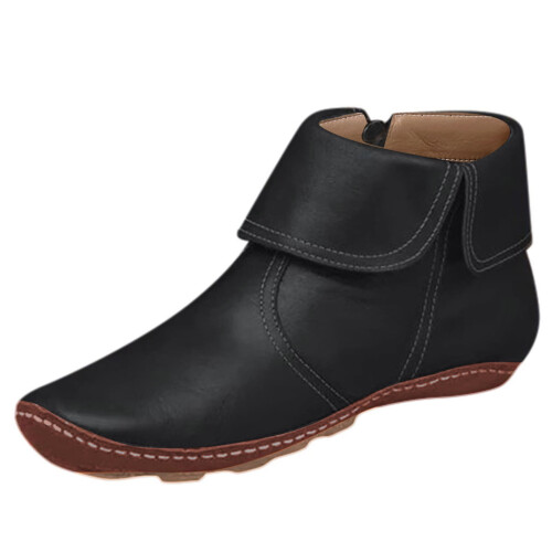 Damen-Winter-Schnürstiefeletten, einfarbig, hoher Absatz, Fransen 2