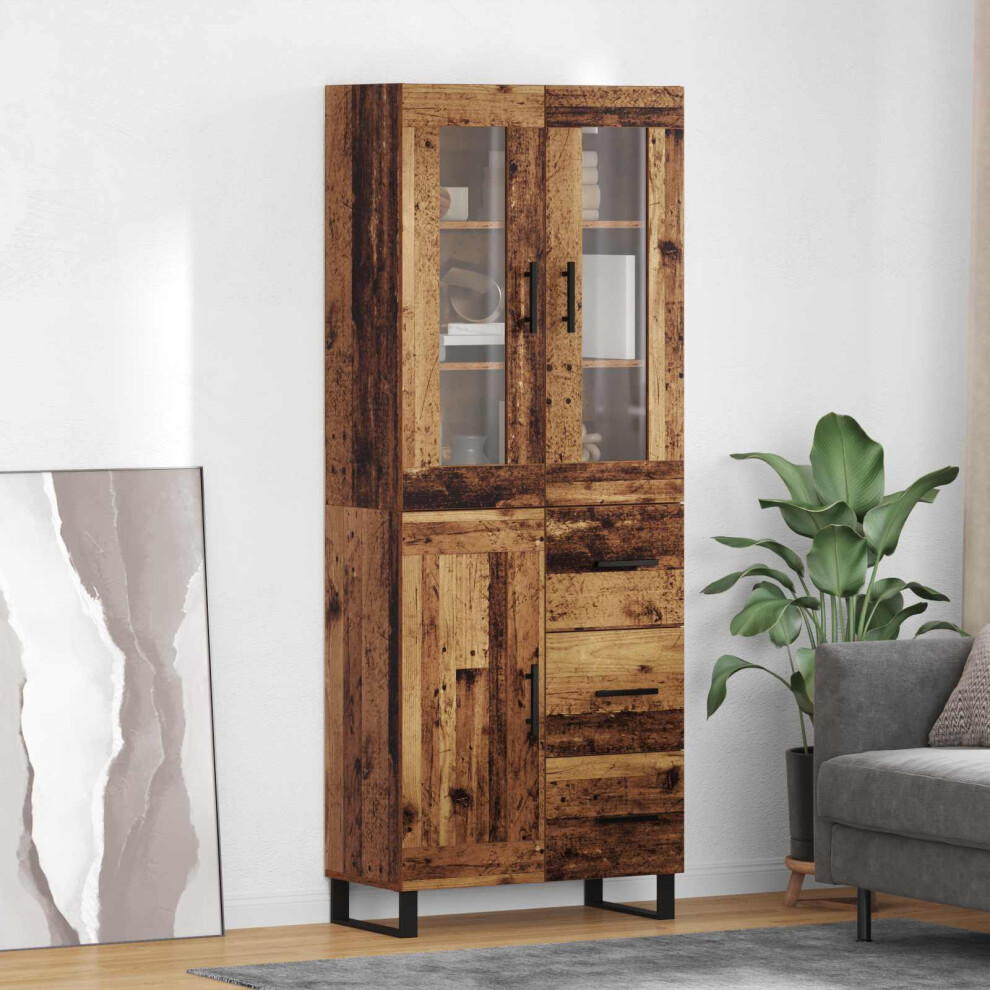 Vidaxl Highboard With Drawer 2 Pcs Old Wood Engineered Wood