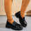 Γυναικεία Δερμάτινα Loafers Βρετανικού Στυλ με Στρογγυλή Μύτη 5