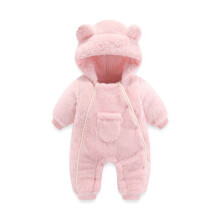 Macacão com capuz de urso de desenho animado para bebês meninos e meninas de 6 a 9 anos.