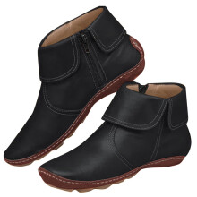 Damen-Winter-Schnürstiefeletten, einfarbig, hoher Absatz, Fransen