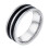 Bague en acier inoxydable émaillé noir, 8 mm, taille 12 1