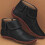 Damen-Winter-Schnürstiefeletten, einfarbig, hoher Absatz, Fransen 2