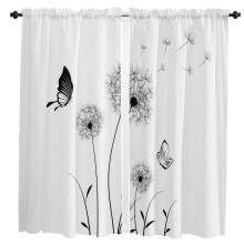 Lycoris Flower Black Curtains for Living Room Bedroom