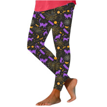 Women's pumpkin print leggings plus size ankle length