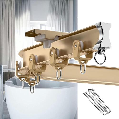 Rail de rideau GXCZ à fixation plafond/mur 450 cm Or