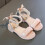 Δερμάτινα σανδάλια για κορίτσια με λουράκι στον αστράγαλο, μέγεθος 5 5