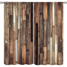 Wooden Curtains Farmhouse Brown Plank 52x84in