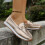 Γυναικεία Loafers Slip-On από Ροζ Χρυσό σε Μεταλλικό Χρώμα από Δέρμα PU 5