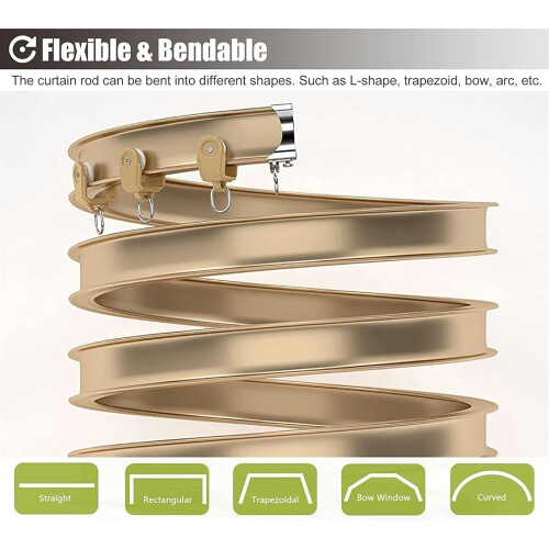 Rail de rideau GXCZ à fixation plafond/mur 450 cm Or 2