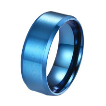 Alliance en acier inoxydable brossé, 8 mm, bleue, taille 12