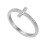 Bague croix en acier inoxydable argenté, taille 8 1