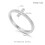 Bague croix en acier inoxydable argenté, taille 8 2