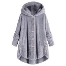 Damesvest met korte mouwen, capuchon en losse pasvorm, plus size