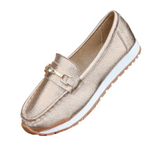 Mocassini slip-on da donna color oro rosa in ecopelle metallizzata