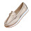 Γυναικεία Loafers Slip-On από Ροζ Χρυσό σε Μεταλλικό Χρώμα από Δέρμα PU 1