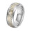 Bague triangulaire en acier inoxydable avec incrustation de bois, taille 8 1